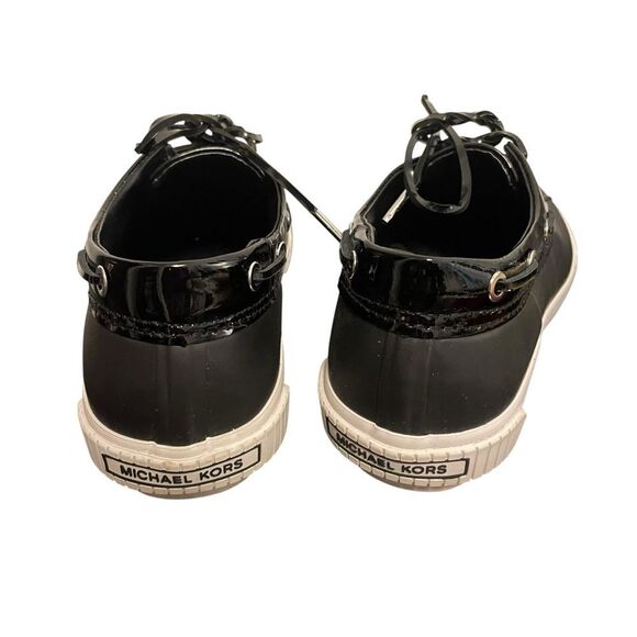 Michael Kors Hyde Black Duck Shoes Rubber Leather Size 9 - Picture 4 of 6